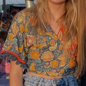 Anthropologie Floral Patterned Women's Top Let Me Be